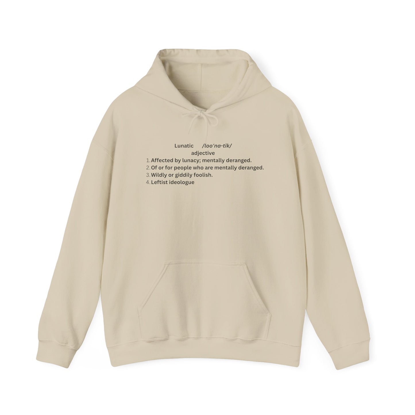 Lunatic Definition Hoodie - Unisex Heavy Blend™ Sweatshirt, Unique Gift for Leftist Ideologues