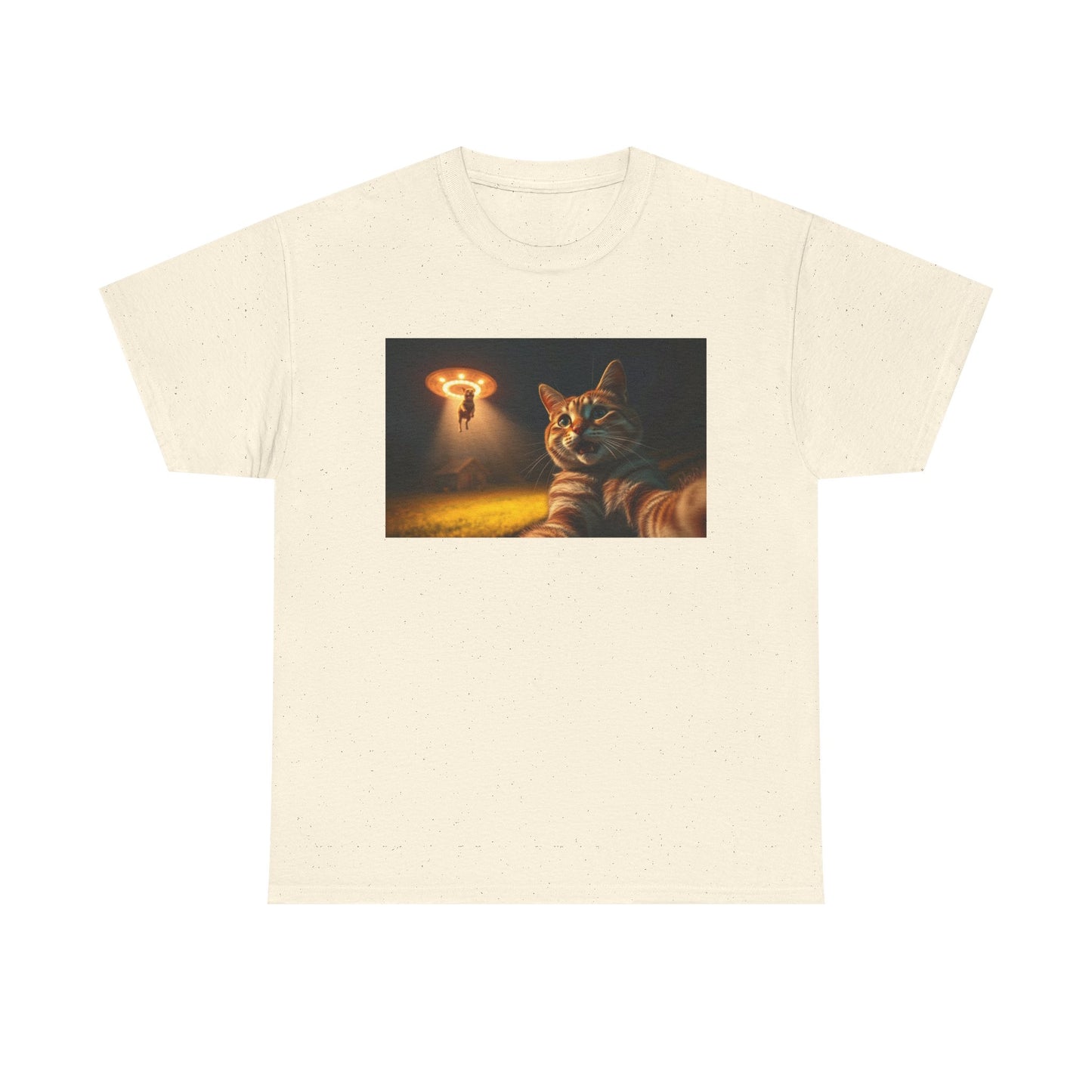 Cosmic Cat Tee - Fun Alien Abduction Graphic T-Shirt