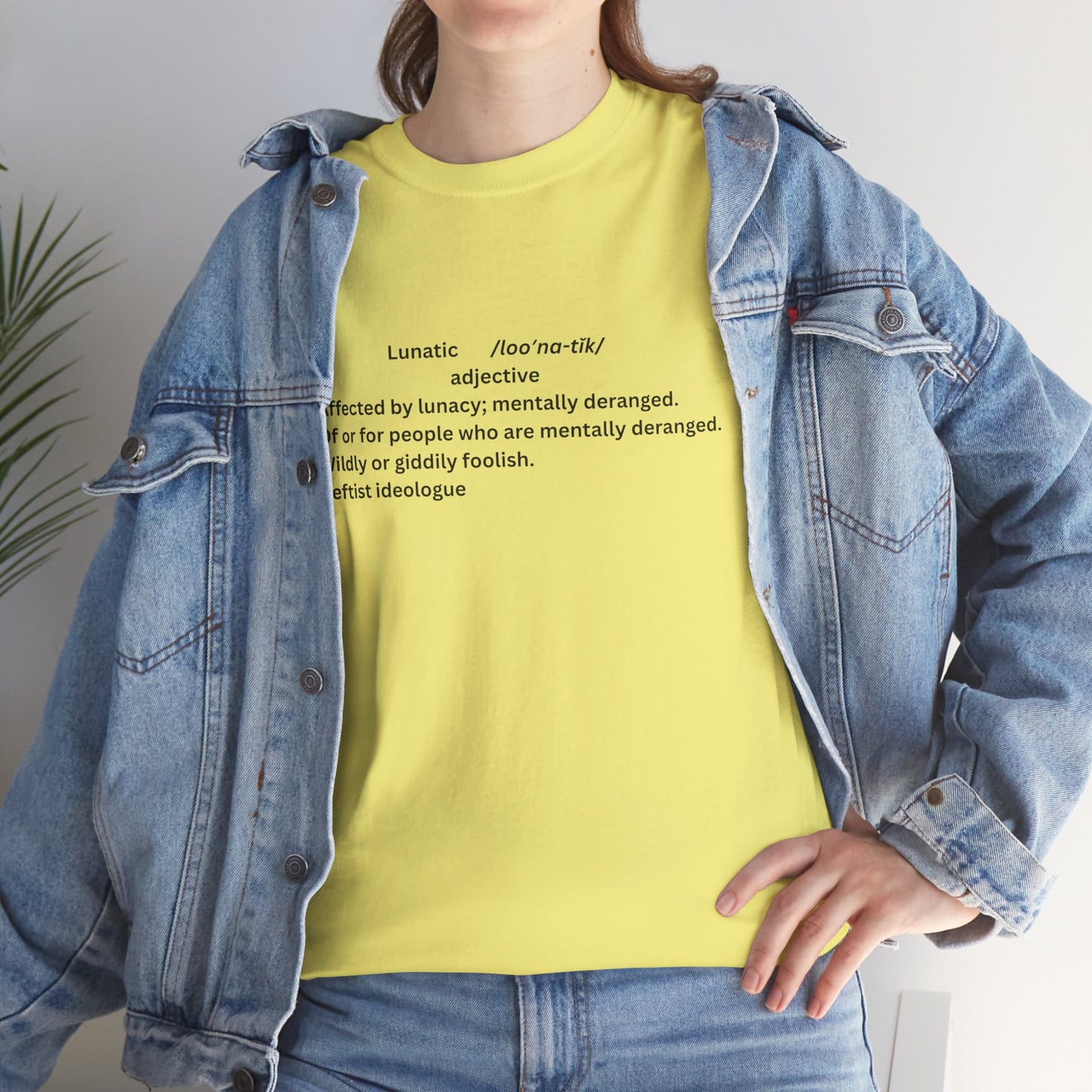 Unisex Heavy Cotton Tee - 'Lunatic' Definition Graphic Tee, Unique and Quirky
