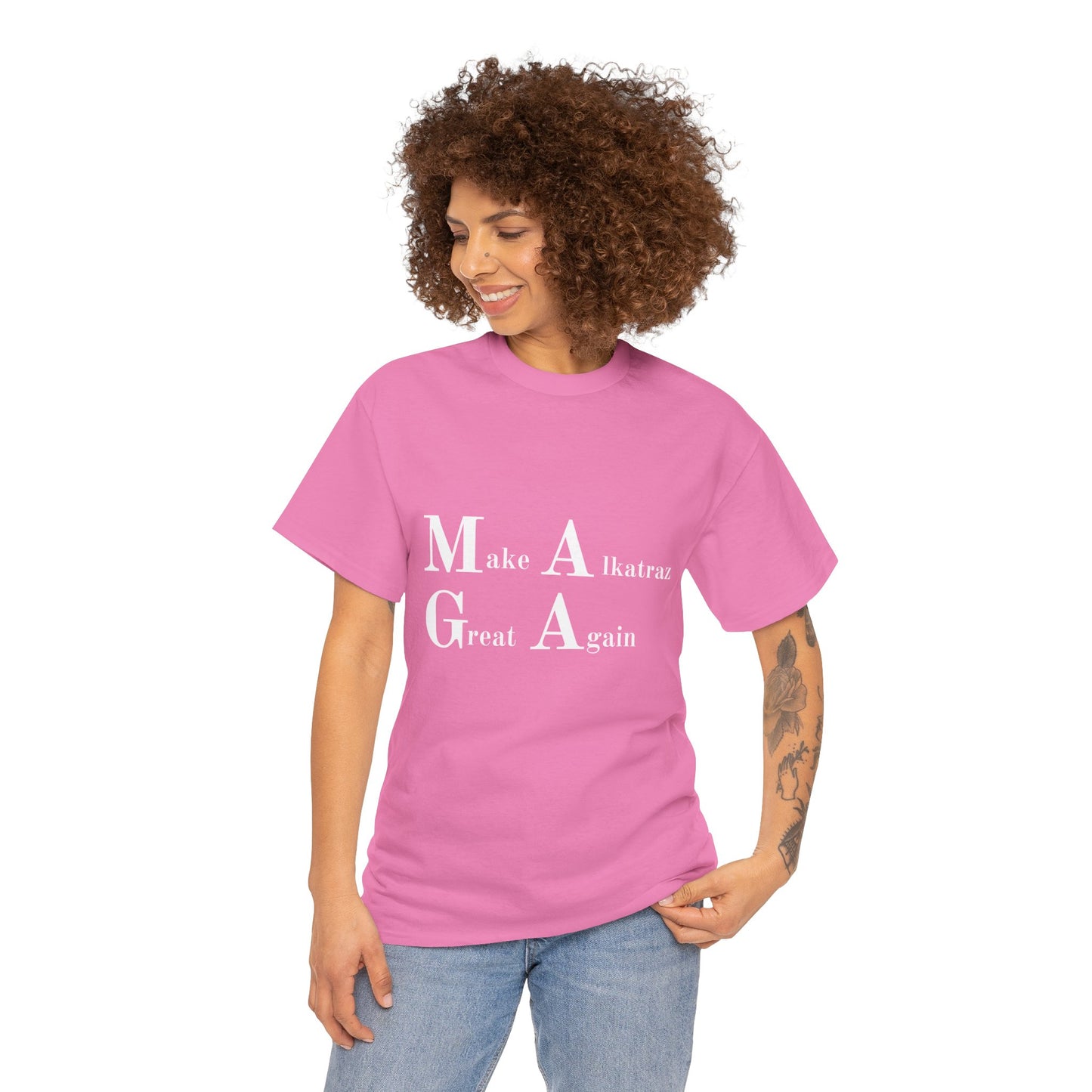 Make Alkatraz Great Again Unisex Heavy Cotton Tee - Fun and Casual Tee for Summer Wear