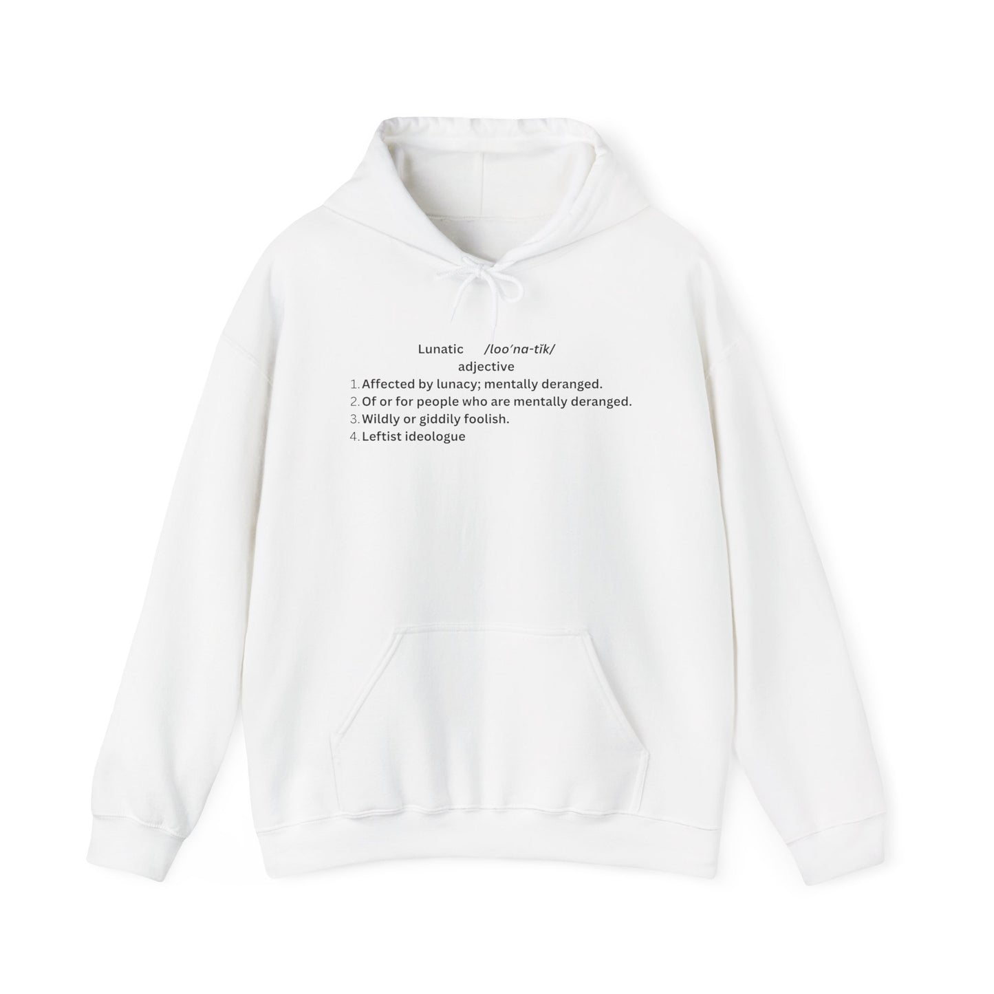 Lunatic Definition Hoodie - Unisex Heavy Blend™ Sweatshirt, Unique Gift for Leftist Ideologues