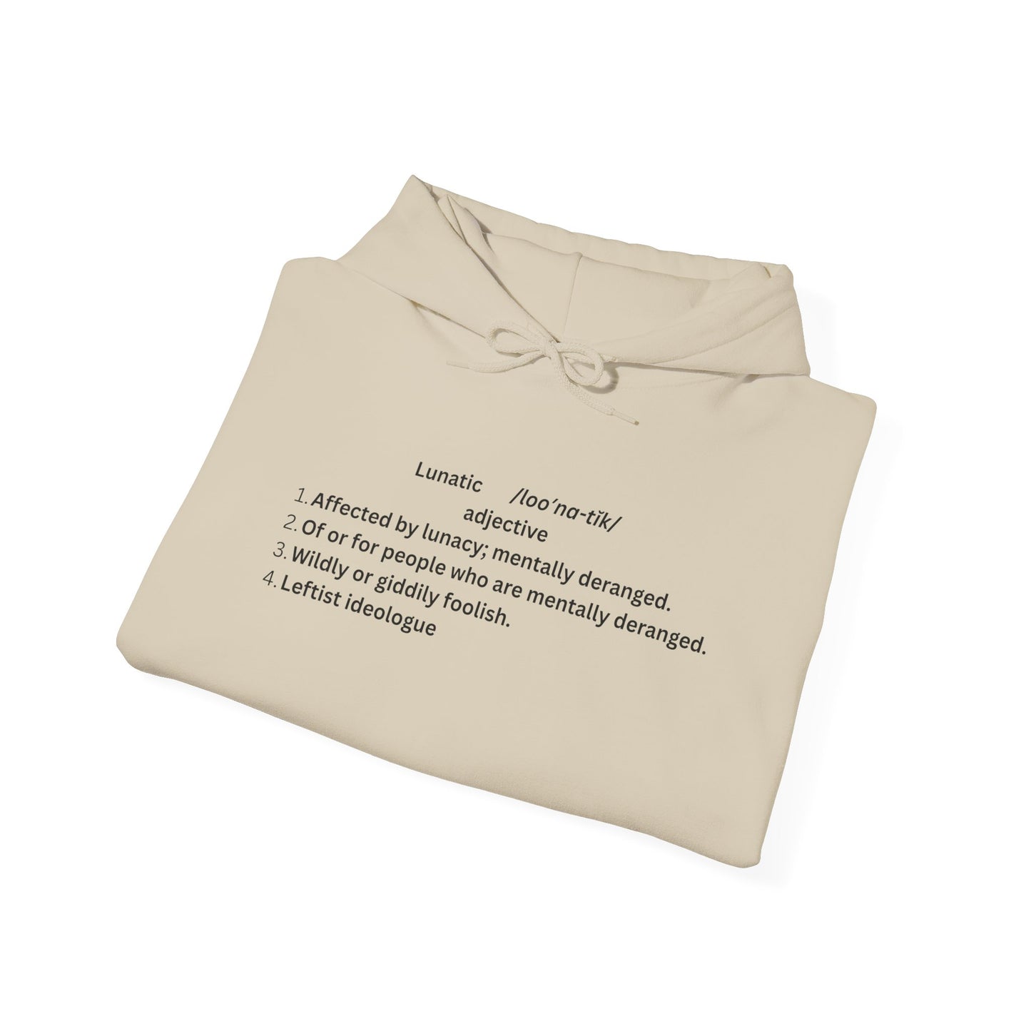 Lunatic Definition Hoodie - Unisex Heavy Blend™ Sweatshirt, Unique Gift for Leftist Ideologues
