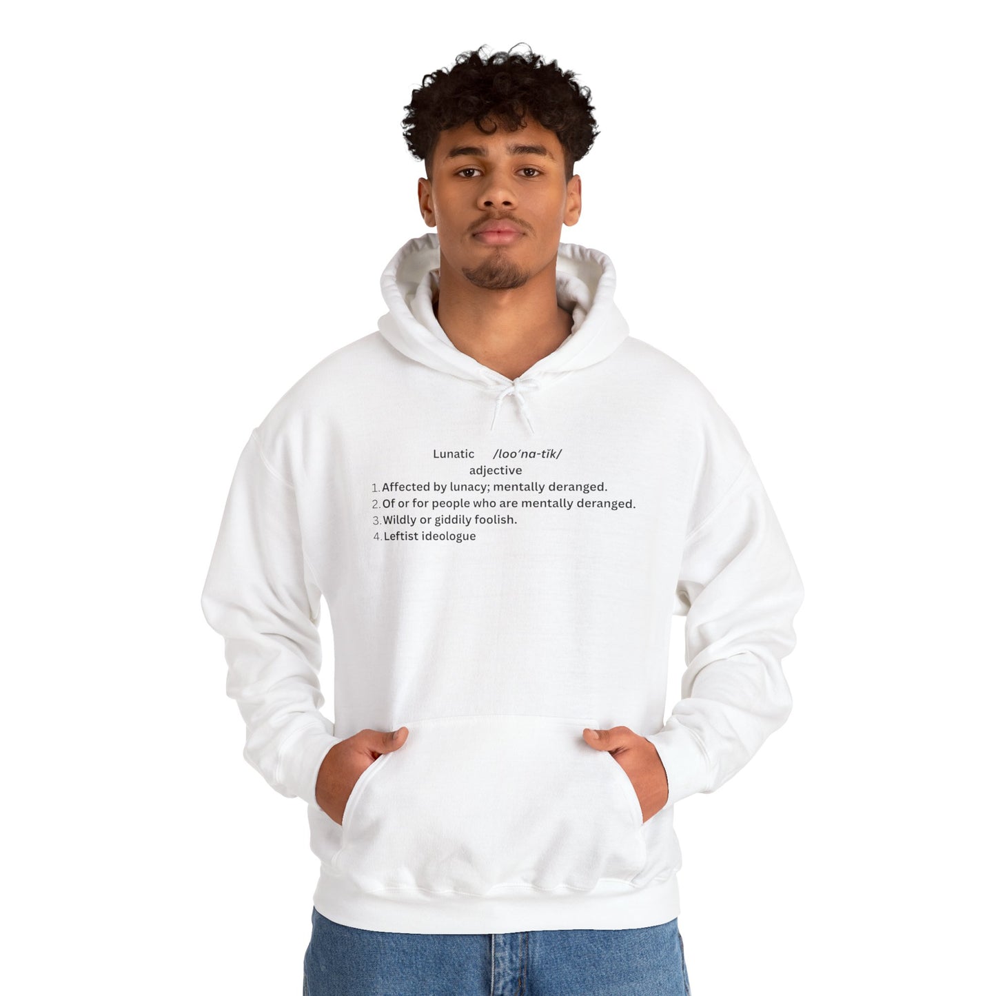 Lunatic Definition Hoodie - Unisex Heavy Blend™ Sweatshirt, Unique Gift for Leftist Ideologues