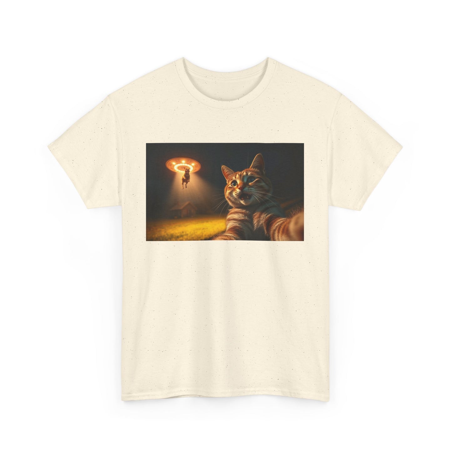 Cosmic Cat Tee - Fun Alien Abduction Graphic T-Shirt
