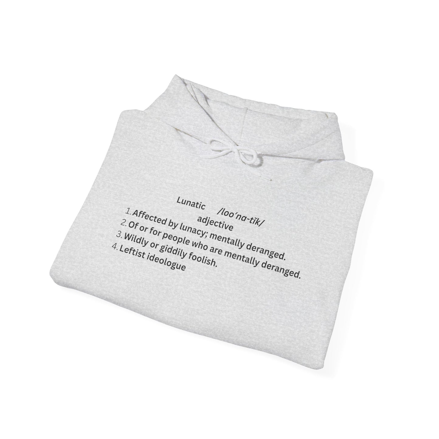 Lunatic Definition Hoodie - Unisex Heavy Blend™ Sweatshirt, Unique Gift for Leftist Ideologues