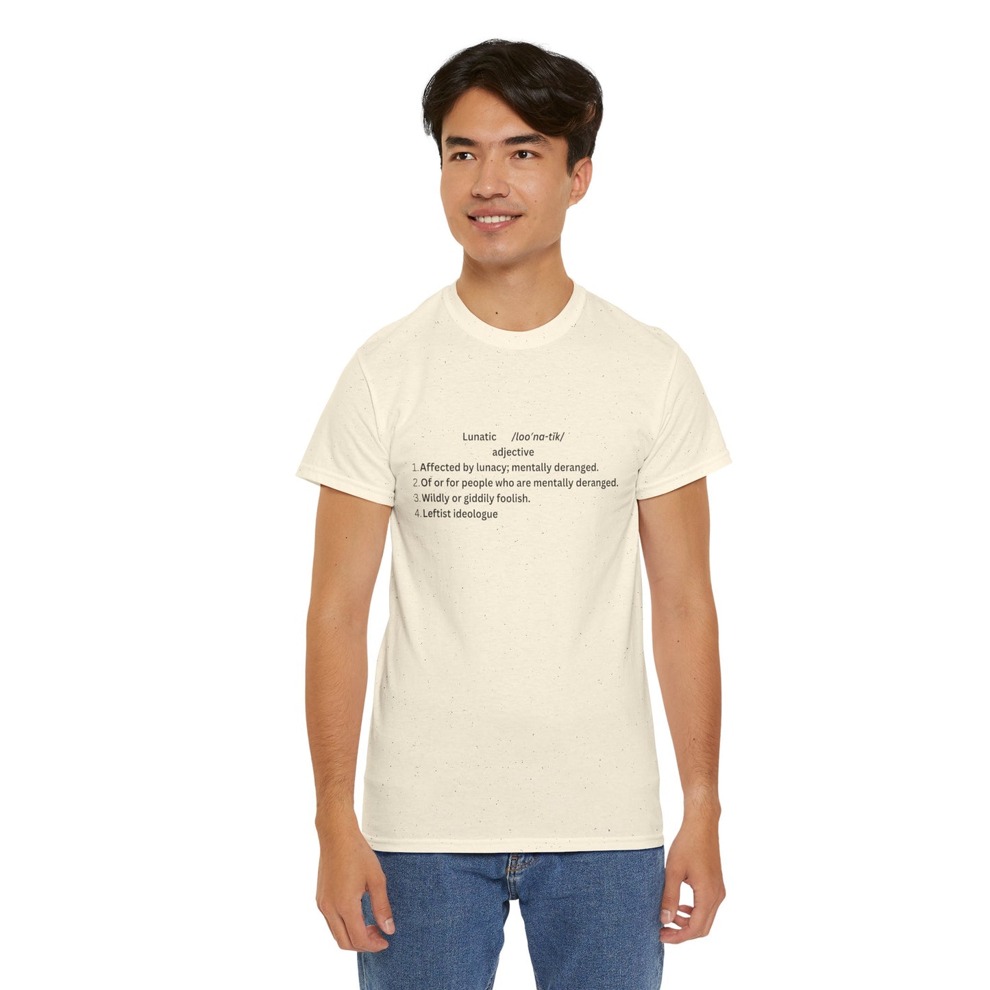 Unisex Heavy Cotton Tee - 'Lunatic' Definition Graphic Tee, Unique and Quirky
