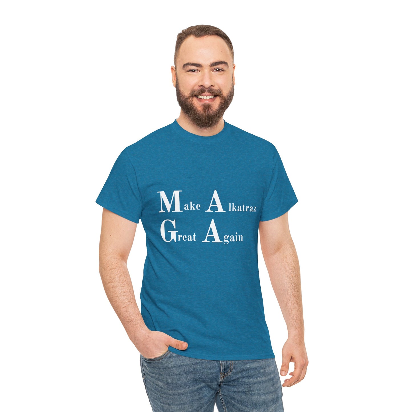 Make Alkatraz Great Again Unisex Heavy Cotton Tee - Fun and Casual Tee for Summer Wear